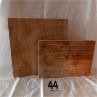 TWO BUTCHER BLOCK CUTTING BOARDS