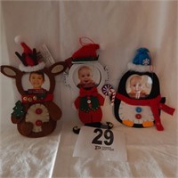 THREE CHRISTMAS PICTURE FRAMES