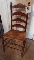 LADDER BACK CHAIR WITH WOVEN SEAT