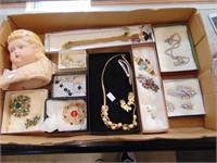 Sterling Brooch, Vintage Rhinestone Jewelry &