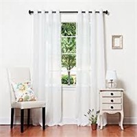 Pair of Crushed Voile Sheer Grommet Top Curtains