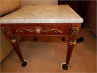 FRENCH ORMOLU AND MARBLE END TABLE