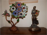 STAIN GLASS FLORAL LAMP, AND STAIN GLASS ANGEL