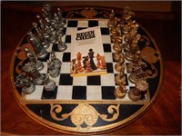 ROUND CHESS SET WITH BOOK