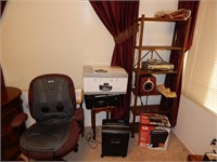 OFFICE LOT, CHAIR, SHELF, PRINTER AND MORE