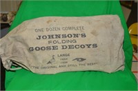 VINTAGE BAG OF JOHNSONS FOLDING GOOSE DECOYS
