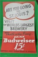 1904 WORLD'S FAIR ST LOUIS BUDWEISER BEER SIGN!