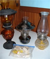 Amber & Diamond Cut Oil Lanterns & Wicks