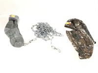 Wool socks, large chain, Realtree mask