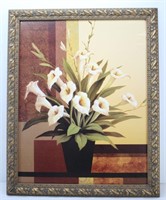Cala Lily Bouquet Art Print In Decorative Frame