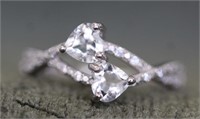 Platinum over Sterling Aquamarine & Diamond Ring