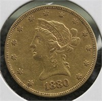 1880 Ten Dollar Gold Eagle AU