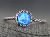 Sterling Silver Blue Opal Ring