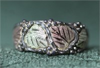 Sterling Silver & 12k Black Hills Gold Ring