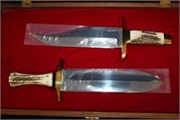 2pc Stag Knife Set, consisting of Bowie Knife