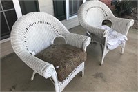 Wicker Outdoor Chairs (Pair)