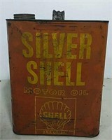 Silver Shell Motor Oil can