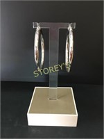 Silver Hoop Earrings - $150