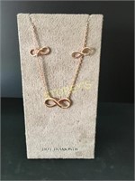 Rose-Gold Infinity Earrings w/ Necklace - $300