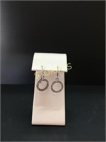 10kt Gold Hoop Diamond Earrings - $180