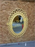 Vintage ornate plastic frame 30 inch wall mirror