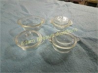 4 vintage small Fire King & Pyrex glass bowls