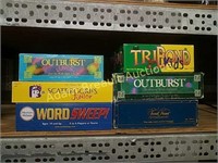 Six assorted board games