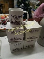 4 Cafe Du Monde coffee mugs, new