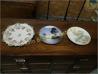 3 vintage porcelain plates