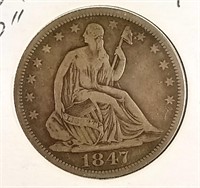 1847-O SEATED SILVER HALF DOLLAR STRONG COIN