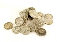 QTY 5O UNSEARCHED ROLL MERCURY SILVER DIMES