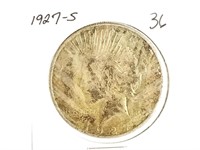 1927-S PEACE SILVER DOLLAR COIN