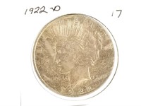 1922-D PEACE SILVER DOLLAR COIN