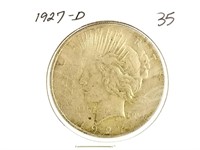 1927-D PEACE SILVER DOLLAR COIN