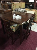 SQAURE TABLE W/ 3 CHAIRS