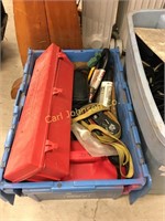 LOT W/2 TOTE MISC TOOLS