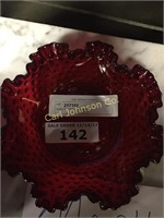 RUBY FLUTED CANDY DISH