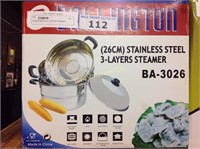 STAINLESS STEEL 3 LAYER STEAMER