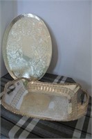 Silverplate Rectangular Basket and Tray