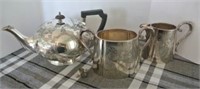 Silverplate Tea Pot w/ Cream & Sugar