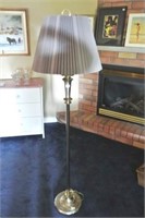 Brass & Silver Tone Floor Lamp