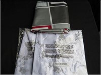 (2) White Yellow & Grey Pillow Cases & Shower