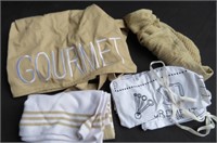 Lot of Beige Kitchen Apron & Tea Towels