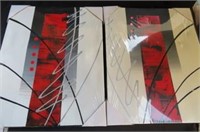 (2) Mainstays Black, Grey & Red 60 x 20 Canvas