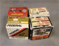 (4) Boxes Assorted 20GA  Ammunition