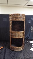 Round Wicker  Side Table with Shelves 13 x 29