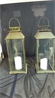 2 Metal and Glass Lanterns -
