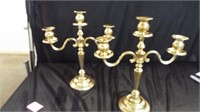 2 Gold Candle Holders 10 x 14