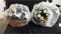 2 Baskets with Daisies - 17" tall x 21" wide