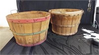 2 Wood Baskets - 12" tall, 18" diameter